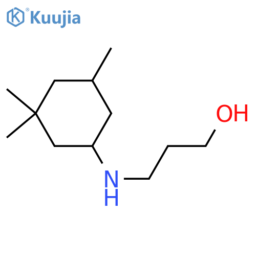 3-[(3,3,5-trimethylcyclohexyl)amino]propan-1-ol structure