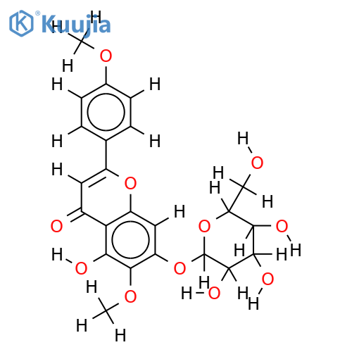 6,4'-dimethoxy-5-hydroxyflavone 7-O-beta-D-glucopyranoside structure