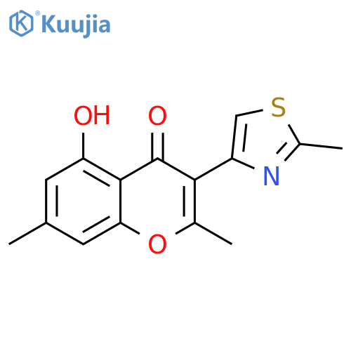 4H-1-Benzopyran-4-one,5-hydroxy-2,7-dimethyl-3-(2-methyl-4-thiazolyl)- structure