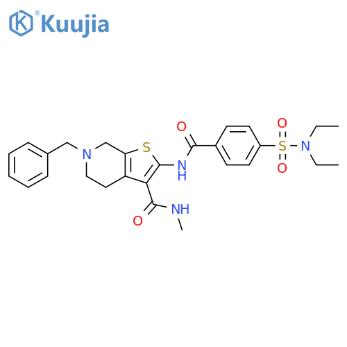 6-benzyl-2-4-(diethylsulfamoyl)benzamido-N-methyl-4H,5H,6H,7H-thieno2,3-cpyridine-3-carboxamide structure