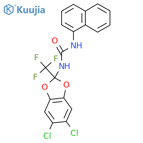 3-5,6-dichloro-2-(trifluoromethyl)-2H-1,3-benzodioxol-2-yl-1-(naphthalen-1-yl)urea structure