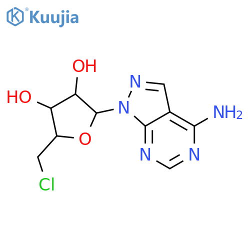 2-(4-aminopyrazolo[3,4-d]pyrimidin-1-yl)-5-(chloromethyl)oxolane-3,4-diol structure