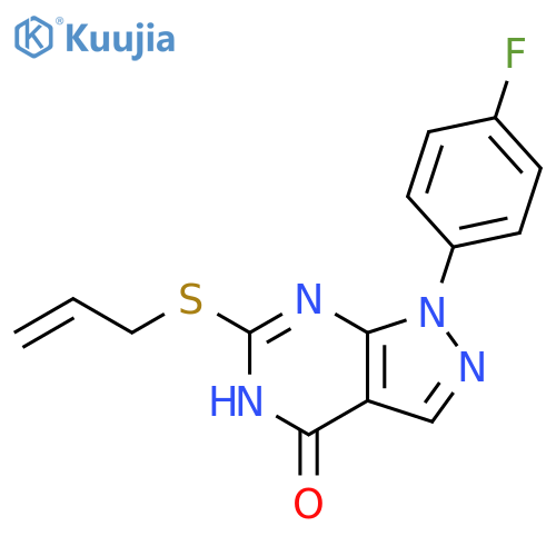 1-(4-fluorophenyl)-6-(prop-2-en-1-ylsulfanyl)-1H,4H,5H-pyrazolo3,4-dpyrimidin-4-one structure