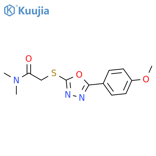 2-{[5-(4-methoxyphenyl)-1,3,4-oxadiazol-2-yl]sulfanyl}-N,N-dimethylacetamide structure