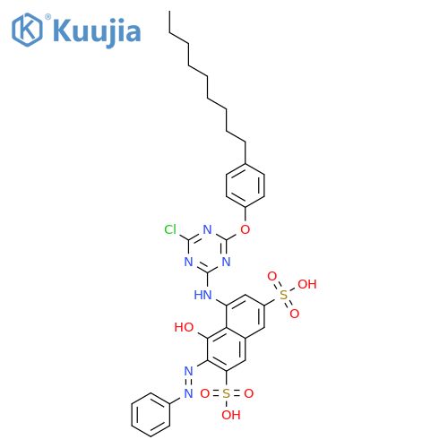 2,7-Naphthalenedisulfonicacid,5-[[4-chloro-6-(4-nonylphenoxy)-1,3,5-triazin-2-yl]amino]-4-hydroxy-3-(2-phenyldiazenyl)- structure