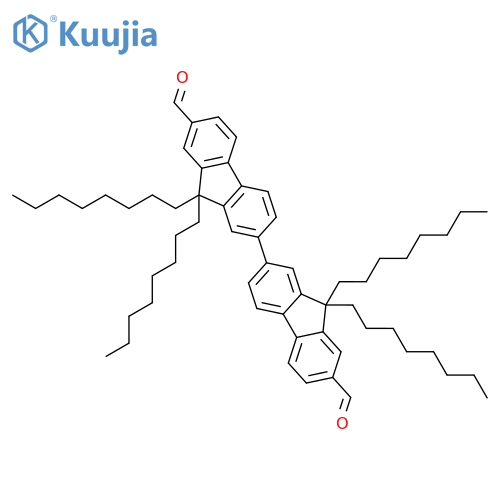[2,2'-Bi-9H-fluorene]-7,7'-dicarboxaldehyde, 9,9,9',9'-tetraoctyl- structure