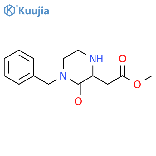 Methyl-2-(4-benzyl-3-oxo-2-piperazinyl)acetate structure
