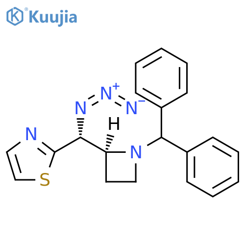 Thiazole, 2-[(S)-azido[(2R)-1-(diphenylmethyl)-2-azetidinyl]methyl]-, rel- structure