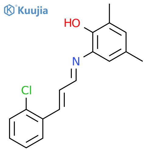 2-{[(1E,2E)-3-(2-chlorophenyl)prop-2-en-1-ylidene]amino}-4,6-dimethylphenol structure