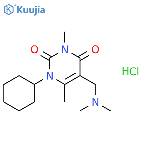 1-cyclohexyl-5-[(dimethylamino)methyl]-3,6-dimethylpyrimidine-2,4(1H,3H)-dione hydrochloride structure