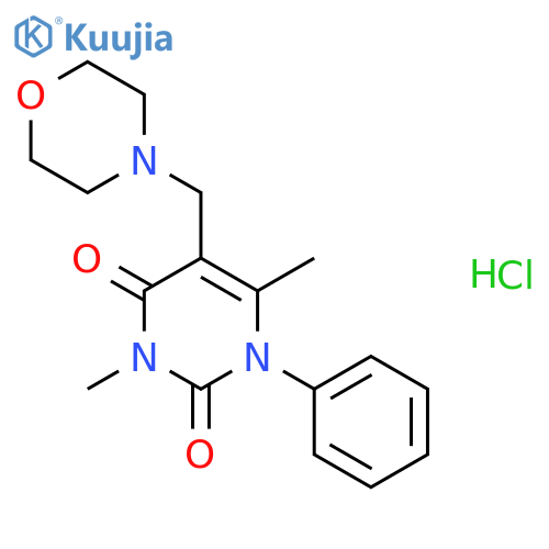 3,6-dimethyl-5-(morpholin-4-ylmethyl)-1-phenylpyrimidine-2,4-dione;hydrochloride structure