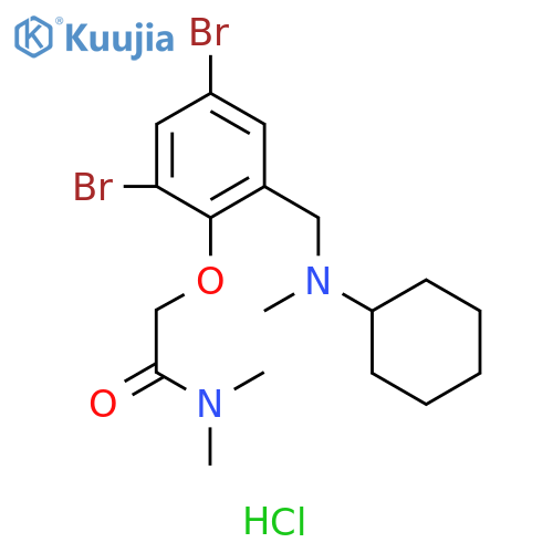 Acetamide, 2-[2,4-dibromo-6-[(cyclohexylmethylamino)methyl]phenoxy]-N,N-dimethyl-, hydrochloride (1:1) structure