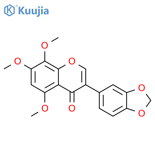 4H-1-Benzopyran-4-one, 3-(1,3-benzodioxol-5-yl)-5,7,8-trimethoxy- structure