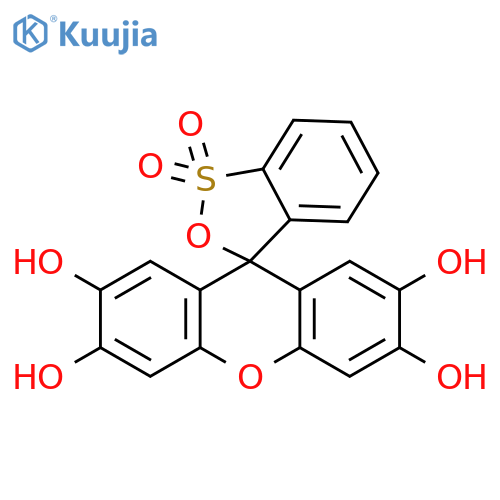 Spiro[3H-2,1-benzoxathiole-3,9'-[9H]xanthene]-2',3',6',7'-tetrol,1,1-dioxide structure