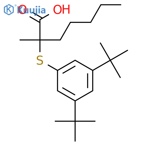 Heptanoic acid, 2-[[3,5-bis(1,1-dimethylethyl)phenyl]thio]-2-methyl- structure