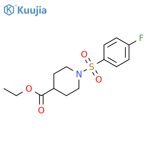 ethyl 1-[(4-fluorophenyl)sulfonyl]piperidine-4-carboxylate structure