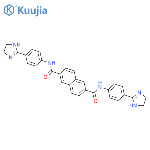 2-n,2-n-bis[4-(4,5-dihydro-1h-imidazol-2-yl)phenyl]naphthalene-2,6-dicarboxamide structure