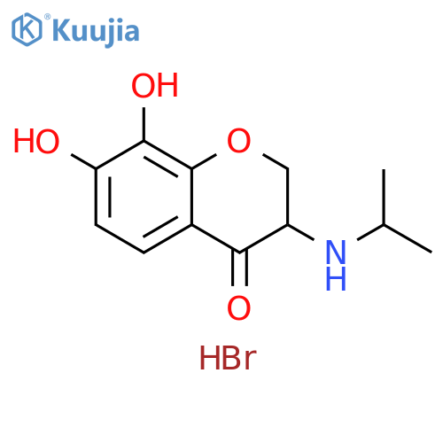 4H-1-Benzopyran-4-one,2,3-dihydro-7,8-dihydroxy-3-[(1-methylethyl)amino]-, hydrobromide structure