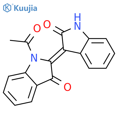 3H-Indol-3-one,1-acetyl-2-(1,2-dihydro-2-oxo-3H-indol-3-ylidene)-1,2-dihydro- structure