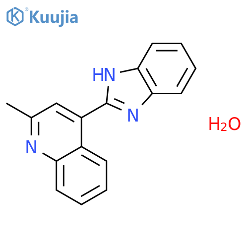 4-(1H-benzimidazol-2-yl)-2-methylquinoline hydrate structure