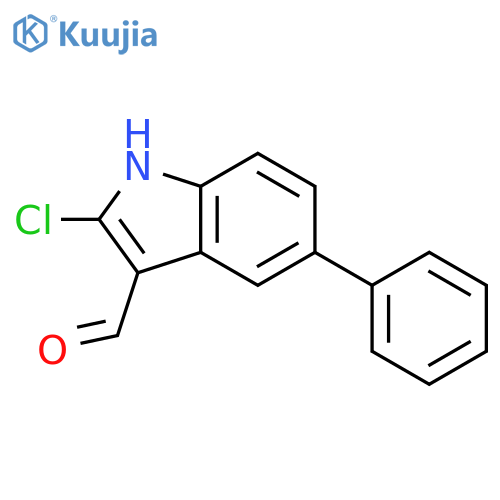 1H-INDOLE-3-CARBOXALDEHYDE, 2-CHLORO-5-PHENYL- structure
