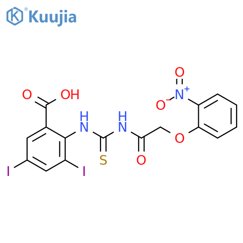 3,5-Diiodo-2-[[[[(2-nitrophenoxy)acetyl ]amino]thioxomethyl ]amino]-benzoic acid structure