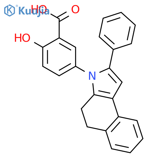 5-(4,5-Dihydro-2-phenyl-3H-benzeindol-3-yl)-salicylic acid structure