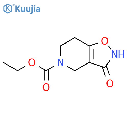3-oxo-2,3,6,7-tetrahydro-4H-isoxazolo[4,5-c]pyridine-5-carboxylic acid ethyl ester structure