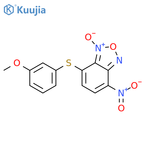 7-[(3-methoxyphenyl)sulfanyl]-4-nitro-2,1,3-benzoxadiazole 1-oxide structure