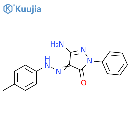 (4Z)-3-amino-4-2-(4-methylphenyl)hydrazin-1-ylidene-1-phenyl-4,5-dihydro-1H-pyrazol-5-one structure