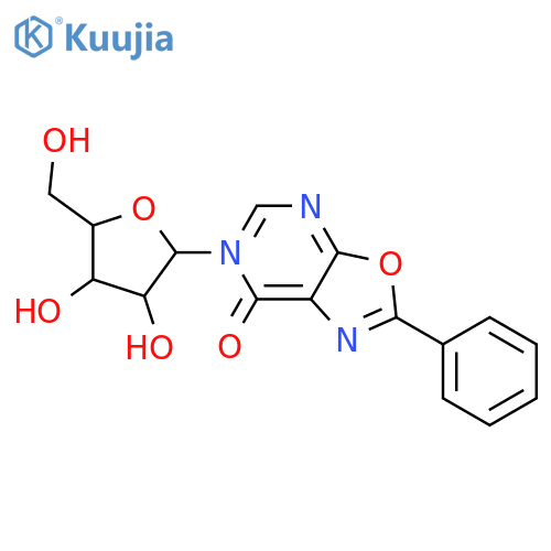 Oxazolo[5,4-d]pyrimidin-7(6H)-one, 2-phenyl-6-b-D-ribofuranosyl- structure