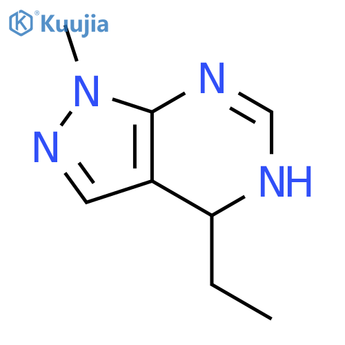 1H-Pyrazolo[3,4-d]pyrimidine, 4-ethyl-4,5-dihydro-1-methyl- structure