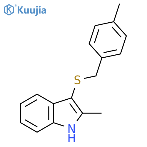 2-methyl-3-{(4-methylphenyl)methylsulfanyl}-1H-indole structure