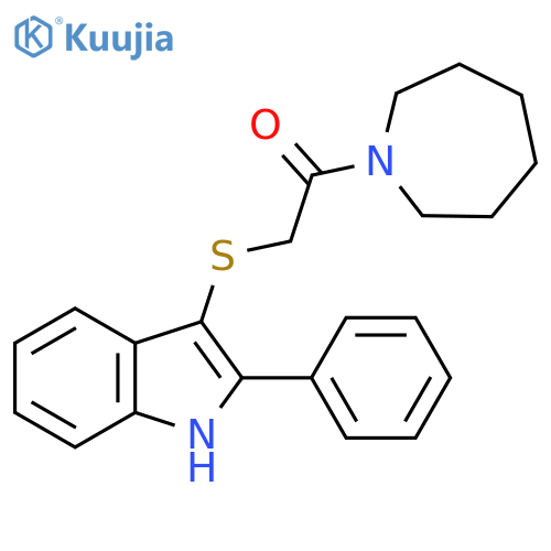 1-(azepan-1-yl)-2-(2-phenyl-1H-indol-3-yl)sulfanylethan-1-one structure