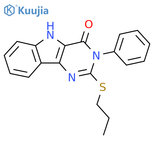 3-phenyl-2-(propylsulfanyl)-3H,4H,5H-pyrimido5,4-bindol-4-one structure