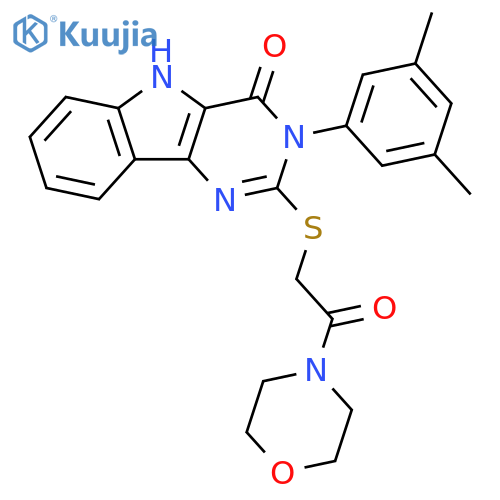 3-(3,5-dimethylphenyl)-2-{2-(morpholin-4-yl)-2-oxoethylsulfanyl}-3H,4H,5H-pyrimido5,4-bindol-4-one structure