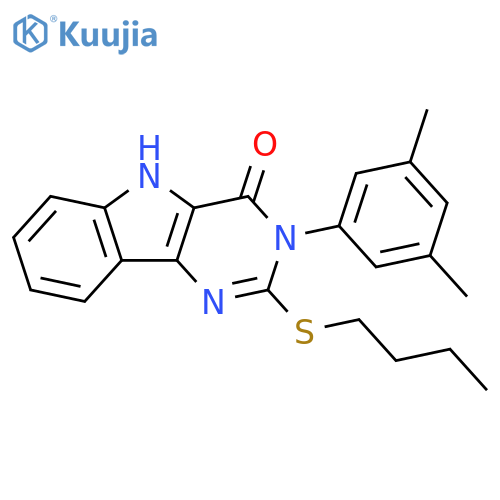 2-(butylsulfanyl)-3-(3,5-dimethylphenyl)-3H,4H,5H-pyrimido5,4-bindol-4-one structure