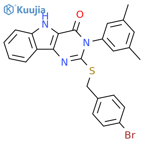 2-{(4-bromophenyl)methylsulfanyl}-3-(3,5-dimethylphenyl)-3H,4H,5H-pyrimido5,4-bindol-4-one structure