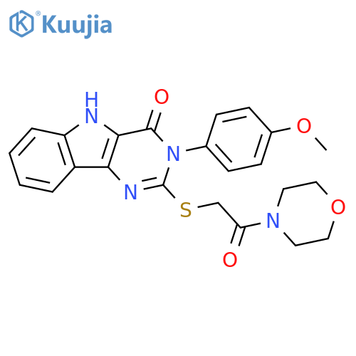 3-(4-methoxyphenyl)-2-{2-(morpholin-4-yl)-2-oxoethylsulfanyl}-3H,4H,5H-pyrimido5,4-bindol-4-one structure