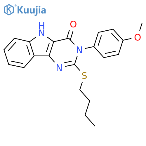 2-(butylsulfanyl)-3-(4-methoxyphenyl)-3H,4H,5H-pyrimido5,4-bindol-4-one structure