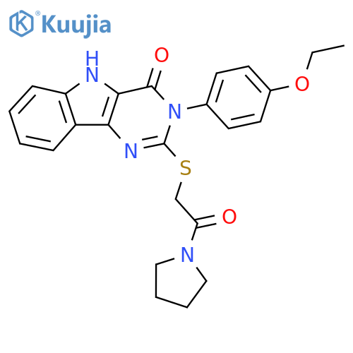 3-(4-ethoxyphenyl)-2-{2-oxo-2-(pyrrolidin-1-yl)ethylsulfanyl}-3H,4H,5H-pyrimido5,4-bindol-4-one structure
