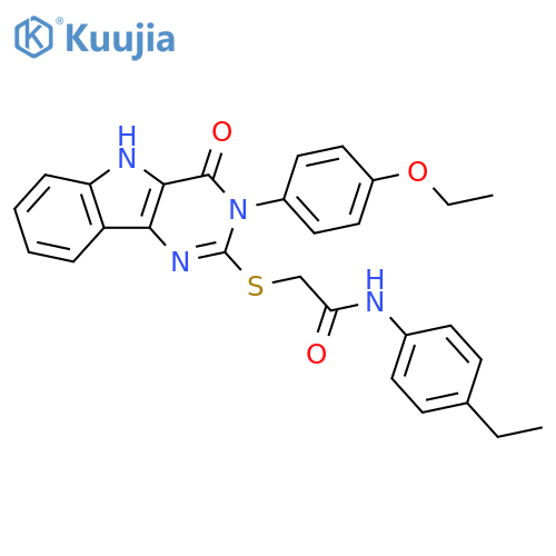 2-{[3-(4-ethoxyphenyl)-4-oxo-3H,4H,5H-pyrimido[5,4-b]indol-2-yl]sulfanyl}-N-(4-ethylphenyl)acetamide structure