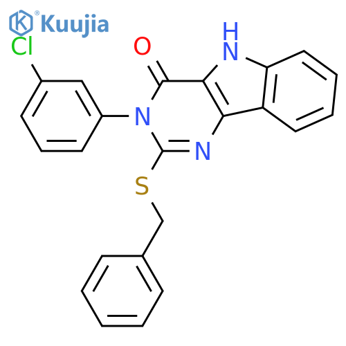 2-(benzylsulfanyl)-3-(3-chlorophenyl)-3H,4H,5H-pyrimido5,4-bindol-4-one structure
