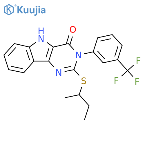 2-(butan-2-ylsulfanyl)-3-3-(trifluoromethyl)phenyl-3H,4H,5H-pyrimido5,4-bindol-4-one structure