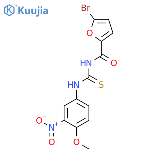3-(5-bromofuran-2-carbonyl)-1-(4-methoxy-3-nitrophenyl)thiourea structure