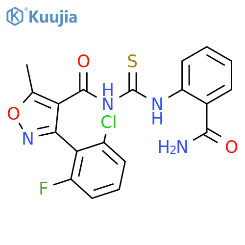 2-({3-(2-chloro-6-fluorophenyl)-5-methyl-1,2-oxazol-4-ylformamido}methanethioyl)aminobenzamide structure