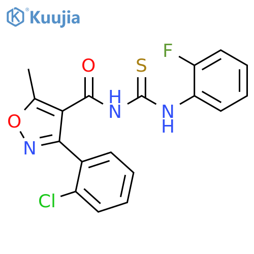 3-3-(2-chlorophenyl)-5-methyl-1,2-oxazole-4-carbonyl-1-(2-fluorophenyl)thiourea structure