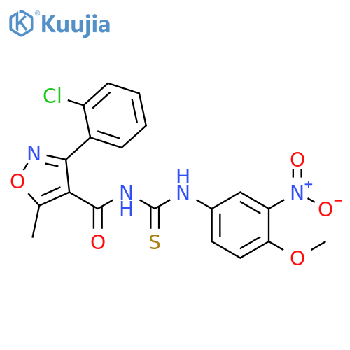 3-3-(2-chlorophenyl)-5-methyl-1,2-oxazole-4-carbonyl-1-(4-methoxy-3-nitrophenyl)thiourea structure