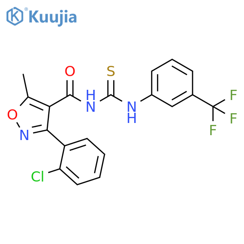 3-3-(2-chlorophenyl)-5-methyl-1,2-oxazole-4-carbonyl-1-3-(trifluoromethyl)phenylthiourea structure