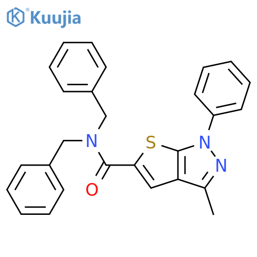 N,N-dibenzyl-3-methyl-1-phenyl-1H-thieno2,3-cpyrazole-5-carboxamide structure